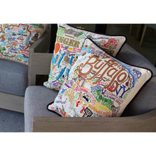 Load image into Gallery viewer, Buffalo Hand-Embroidered Pillow by CatStudio