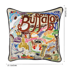 Load image into Gallery viewer, Buffalo Hand-Embroidered Pillow by CatStudio