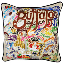Load image into Gallery viewer, Buffalo Hand-Embroidered Pillow by CatStudio