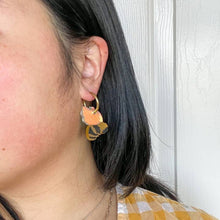Load image into Gallery viewer, Bumble Bee Hoops Acrylic Earrings