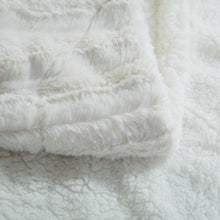 Load image into Gallery viewer, Tache White Ivory Polar Faux Fur with Sherpa Throw Blanket