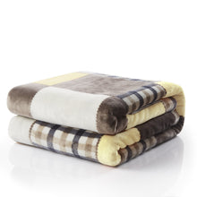 Load image into Gallery viewer, Tache Buttermilk Fall Yellow Brown Farmhouse Super Soft Plaid Patchwork Throw Blanket (4026)