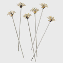 Load image into Gallery viewer, Stripey bee swizzle sticks