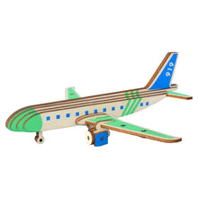 Load image into Gallery viewer, Passenger Airplane Model Kit - Wooden Laser-Cut 3D Puzzle (27 Pcs)