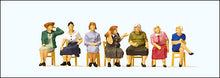 Load image into Gallery viewer, Preiser 10580 HO Scale Pedestrians -- Waiting Women Sitting on Chairs pkg(7)