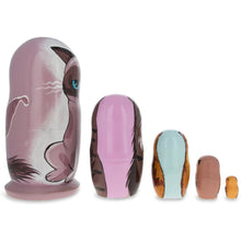 Load image into Gallery viewer, Sad Cat &amp; Friends Wooden Nesting Dolls 5.75 Inches