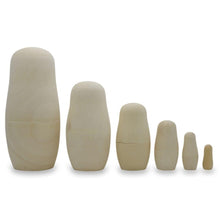 Load image into Gallery viewer, Set of 6 Unfinished Wooden Nesting Dolls DIY Craft Blanks for Painting 5.5 Inches