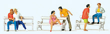 Load image into Gallery viewer, Preiser 10739 HO Scale On the Park Bench -- pkg(6)