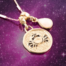 Load image into Gallery viewer, Cancer - Zodiac Pink Opal Golden Charm Necklace
