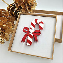 Load image into Gallery viewer, Candy Cane Brooch by Cherryloco