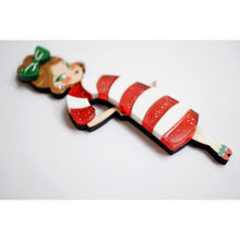 Load image into Gallery viewer, Candy Cane Girl Brooch by Laliblue