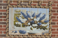 Load image into Gallery viewer, Tache Larkspur Tapestry Sunlight Radiance Blue Floral Wall Hanging Art 33 x 24 (13018)