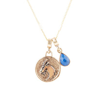 Load image into Gallery viewer, Capricorn - Zodiac Blue Lapis Golden Charm Necklace