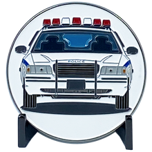 Load image into Gallery viewer, EL11-007 Happy Birthday Police Officer Challenge Coin Car Palm Tree Beach Gift Thin Blue Line