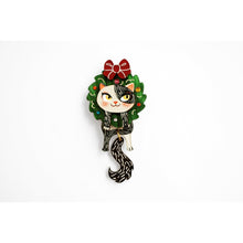 Load image into Gallery viewer, Cat in A Christmas Wreath Button Cover by Laliblue