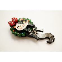 Load image into Gallery viewer, Cat in A Christmas Wreath Button Cover by Laliblue