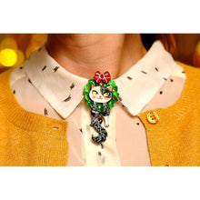 Load image into Gallery viewer, Cat in A Christmas Wreath Button Cover by Laliblue