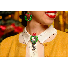 Load image into Gallery viewer, Cat in A Christmas Wreath Button Cover by Laliblue