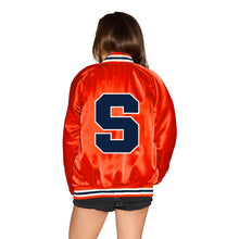 Load image into Gallery viewer, Syracuse Satin Letterman Bomber Jacket