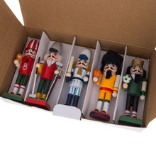 Load image into Gallery viewer, 5 Sport Players Nutcrackers: Football, Golfer, Baseball, Basketball, Soccer