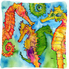 Load image into Gallery viewer, Seahorse Decorative   Canvas Fabric Pillow