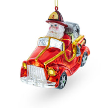 Load image into Gallery viewer, Santa Firefighter Glass Christmas Ornament