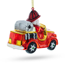 Load image into Gallery viewer, Santa Firefighter Glass Christmas Ornament