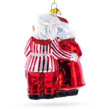 Load image into Gallery viewer, Mr. and Mrs. Santa Baking Cake Glass Christmas Ornament