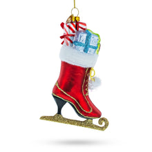 Load image into Gallery viewer, Red Ice Skate Glass Christmas Ornament