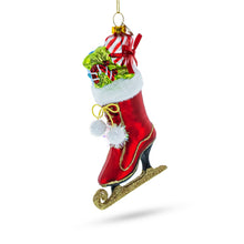 Load image into Gallery viewer, Red Ice Skate Glass Christmas Ornament