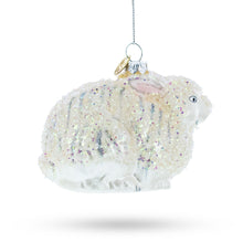 Load image into Gallery viewer, White Sparkling Bunny Glass Christmas Ornament
