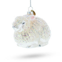 Load image into Gallery viewer, White Sparkling Bunny Glass Christmas Ornament