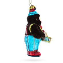 Load image into Gallery viewer, Fluffy Monkey Drumming Glass Christmas Ornament
