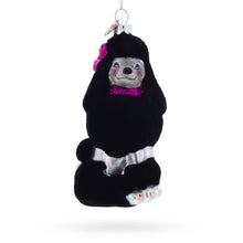 Load image into Gallery viewer, Black Poodle Dog with Faux Fur Glass Christmas Ornament