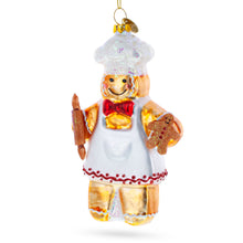 Load image into Gallery viewer, Baking Gingerbread Man Glass Christmas Ornament