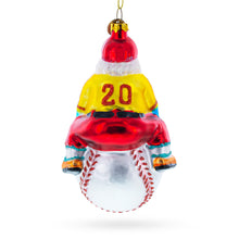 Load image into Gallery viewer, Baseball Santa with Jersey #20 Glass Christmas Ornament