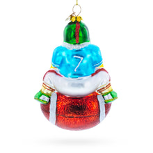 Load image into Gallery viewer, Football Santa the Quarterback Glass Christmas Ornament