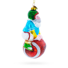 Load image into Gallery viewer, Football Santa the Quarterback Glass Christmas Ornament