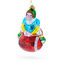 Load image into Gallery viewer, Football Santa the Quarterback Glass Christmas Ornament