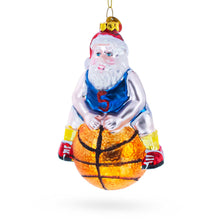 Load image into Gallery viewer, Santa Basketball Player Glass Christmas Ornament