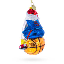 Load image into Gallery viewer, Santa Basketball Player Glass Christmas Ornament