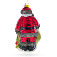 Load image into Gallery viewer, Santa with Toy Sack Glass Christmas Ornament