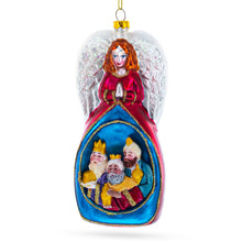 Load image into Gallery viewer, Angel with Three Wise Men Glass Christmas Ornament