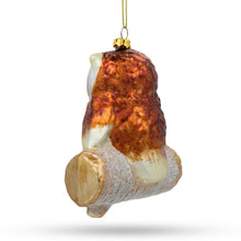 Load image into Gallery viewer, Wise Owl Sitting on a Branch Glass Christmas Ornament