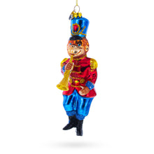 Load image into Gallery viewer, Monkey Nutcracker with Trumpet Glass Christmas Ornament