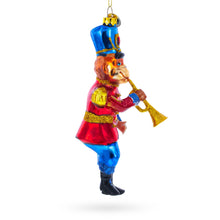 Load image into Gallery viewer, Monkey Nutcracker with Trumpet Glass Christmas Ornament
