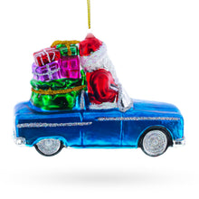Load image into Gallery viewer, Santa Driving Convertible Car Glass Christmas Ornament