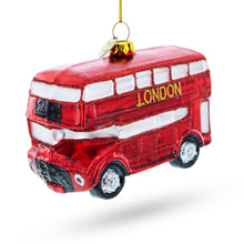 Load image into Gallery viewer, Double Decker Bus, London, UK Glass Christmas Ornament