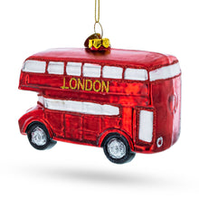 Load image into Gallery viewer, Double Decker Bus, London, UK Glass Christmas Ornament