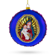 Load image into Gallery viewer, Holy Mother and Infant Jesus Glass Christmas Ornament